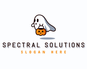 Ghost Halloween Pumpkin logo design