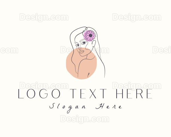 Floral Woman Aesthetic Beauty Logo