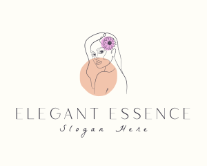 Floral Woman Aesthetic Beauty logo design