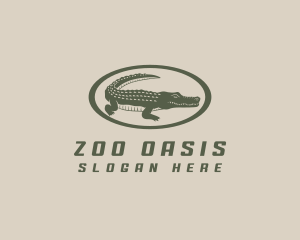 Wildlife Crocodile Zoo logo design