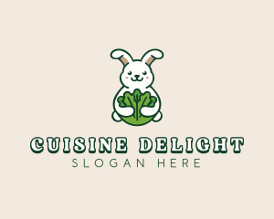 Bunny Vegetable Leaves logo design