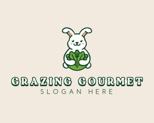 Bunny Vegetable Leaves logo design