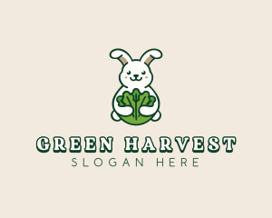 Bunny Vegetable Leaves logo design