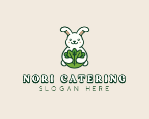 Bunny Vegetable Leaves logo design