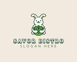 Bunny Vegetable Leaves logo design