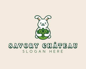 Bunny Vegetable Leaves logo design