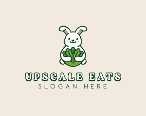 Bunny Vegetable Leaves logo design