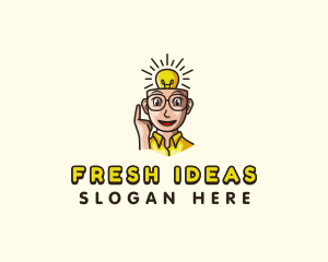 Head Bulb Idea logo design