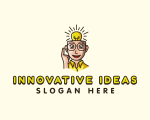 Head Bulb Idea logo design