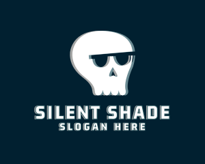 Skull Shades Glitch logo design