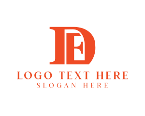 Business Monogram Letter D & E logo