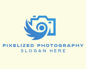 Blue Camera Flash logo design