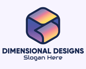 3D Gradient Cube logo