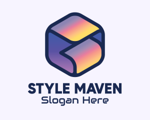 3D Gradient Cube logo design