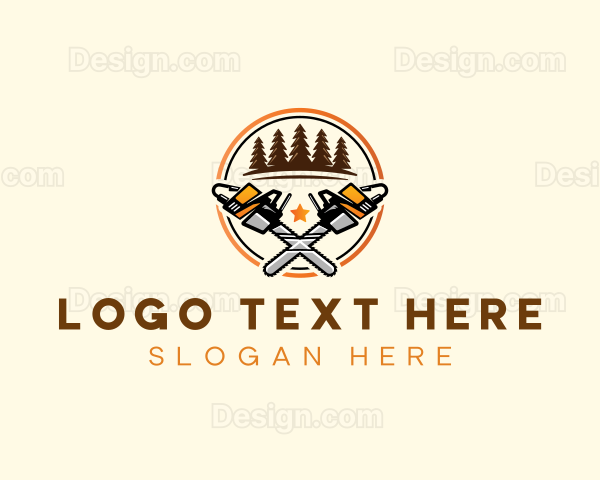 Chainsaw Tree Cutting Logo