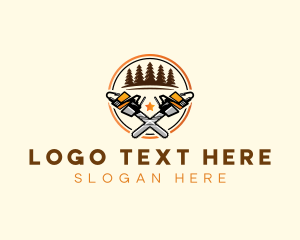 Chainsaw Tree Cutting Logo