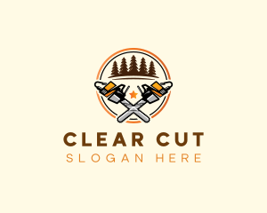 Chainsaw Tree Cutting logo design