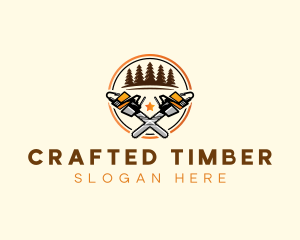 Chainsaw Tree Cutting logo design