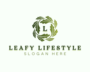 Vegan Natural Leaves logo design