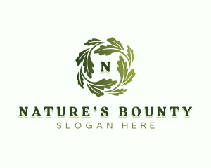 Vegan Natural Leaves logo design