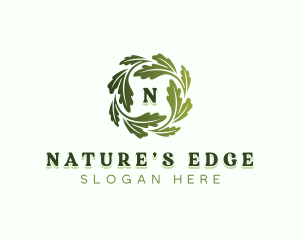 Vegan Natural Leaves logo design