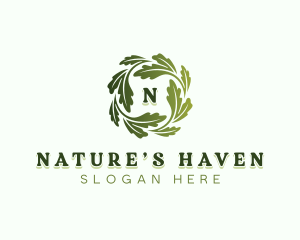 Vegan Natural Leaves logo design