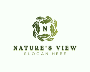 Vegan Natural Leaves logo design