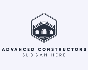 Hexagon Arch Bridge Infrastructure logo design