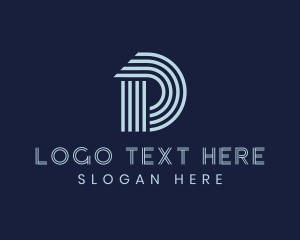 Modern Business Stripe Letter D logo