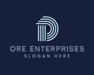 Modern Business Stripe Letter D logo design