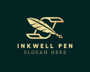 Feather Pen Quill logo design