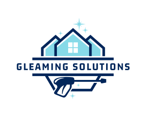 Sparkling House Pressure Washer logo design