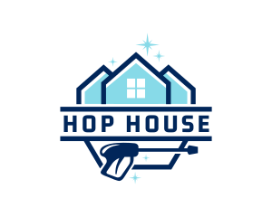 Sparkling House Pressure Washer logo design