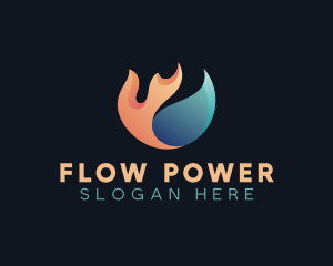 Flame Water Droplet logo design