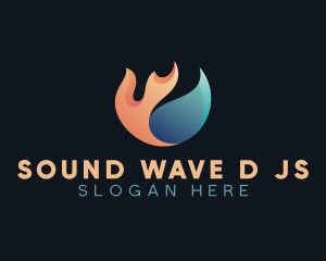 Flame Water Droplet logo design