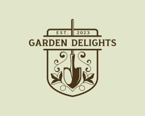 Gardening Shovel Vines logo design