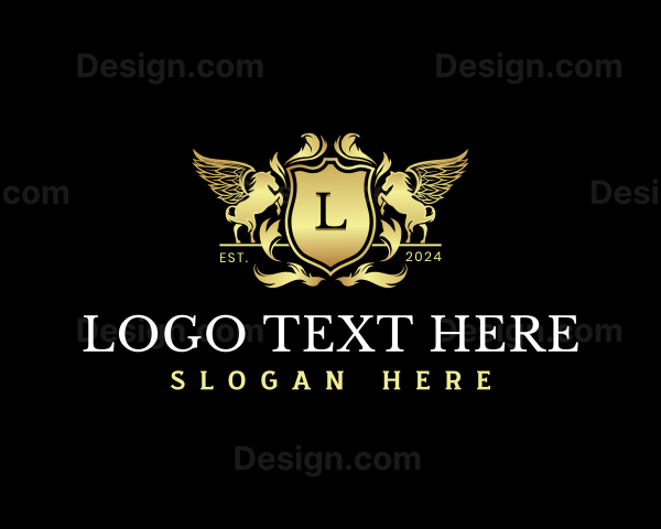 Luxury Pegasus Shield Logo