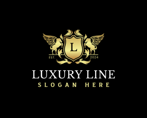 Luxury Pegasus Shield logo design