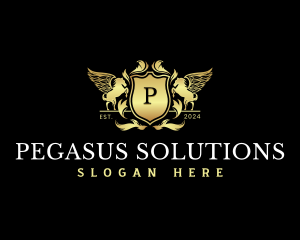 Luxury Pegasus Shield logo design