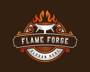 Barbecue Flame Grill logo design