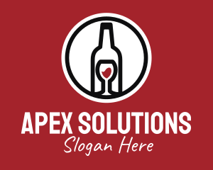 Wine Glass Bottle logo design