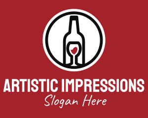 Wine Glass Bottle logo design