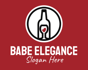 Wine Glass Bottle logo design