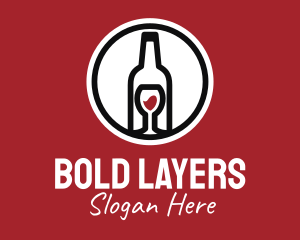 Wine Glass Bottle logo design