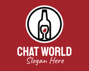 Wine Glass Bottle logo design