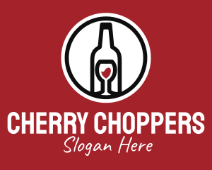 Wine Glass Bottle logo design