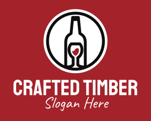 Wine Glass Bottle logo design