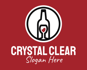 Wine Glass Bottle logo design