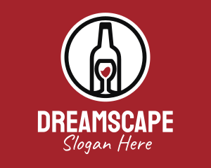 Wine Glass Bottle logo design