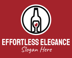 Wine Glass Bottle logo design